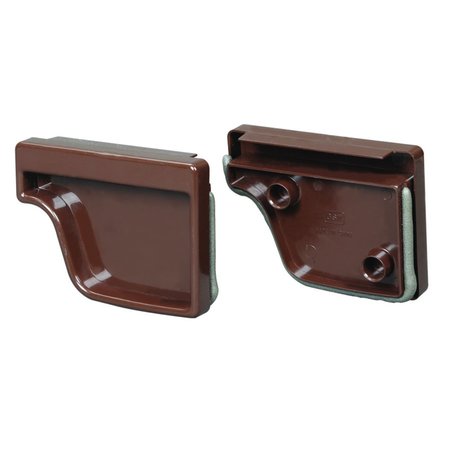 AMERIMAX HOME PRODUCTS 5 in. L Brown Vinyl K Gutter End Cap Set M1611